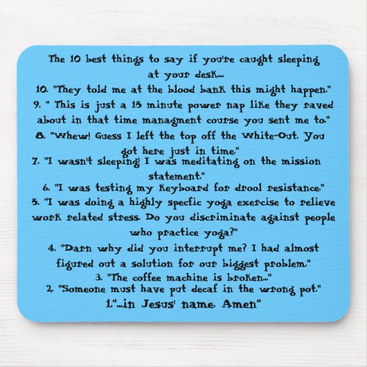 Tapis De Souris Sommeil attrapé Mousepad (Devant)