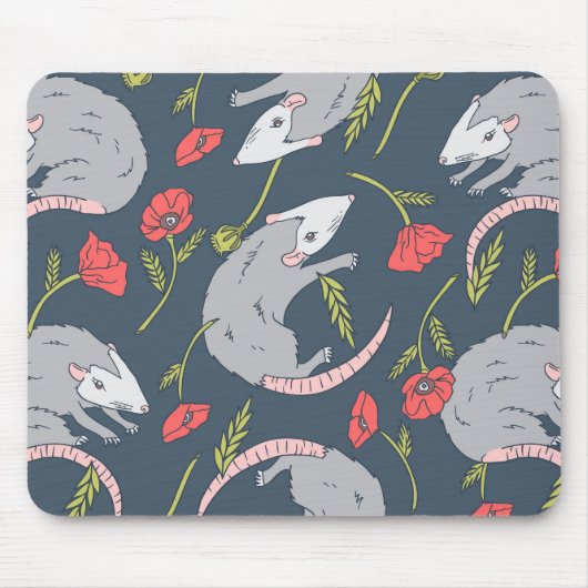 Tapis De Souris Sommes et fleurs de pavot Mousepad (Devant)