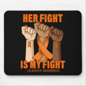 Tapis De Souris Son combat est mon combat Leucémie Sensibilisation (Devant)