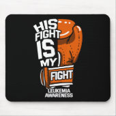Tapis De Souris Son Combat Est Mon Combat Leucémie Sensibilisation (Devant)