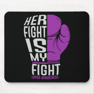 Tapis De Souris Son Combat Est Mon Combat - Sle Lupus Sensibilisat