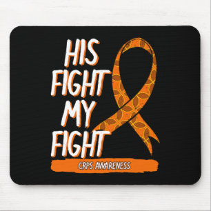 Tapis De Souris Son combat Mon combat CRPS Sensibilisation Orange
