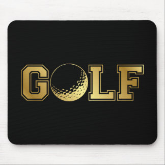 Tapis De Souris Sophistiqué Noir et Or Sophistiqué Golf Souris