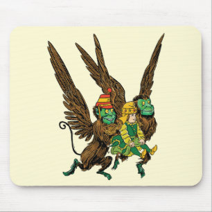 Tapis De Souris Sorcier vintage de Oz, Dorothy, singes volants mal