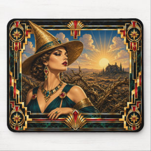 Tapis De Souris Sorcière, Art Déco Mythique