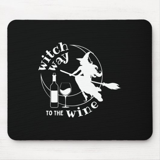 Tapis De Souris Sorcière Au Vin Halloween Witchy Femmes Drôle (Devant)