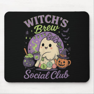 Tapis De Souris Sorcière Brew Social Club Cute Ghost Cauldron Coff
