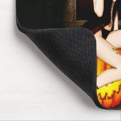 Tapis De Souris Sorcière d'Halloween et citrouille (Coin)