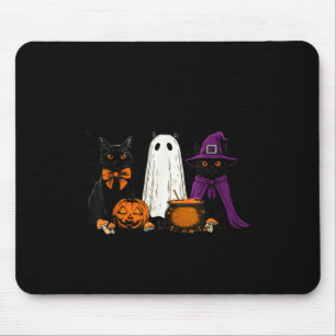 Tapis De Souris Sorcière Effrayante Chat Noir Halloween Citrouille