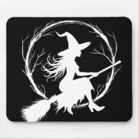 Sorcière en vol Mousepad