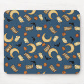Tapis de souris sorcière Halloween céleste bleu (Devant)