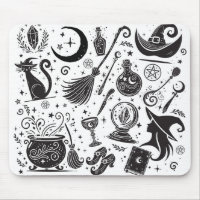 Sorcière Magique Fantaisiste Wiccan Païen Noir & B
