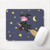 Tapis De Souris Sorcière mignonne (Avec souris)