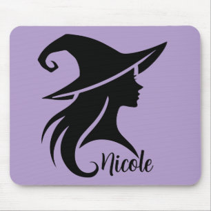 Tapis De Souris Sorcière noire Casquette sorcière Wiccan Halloween