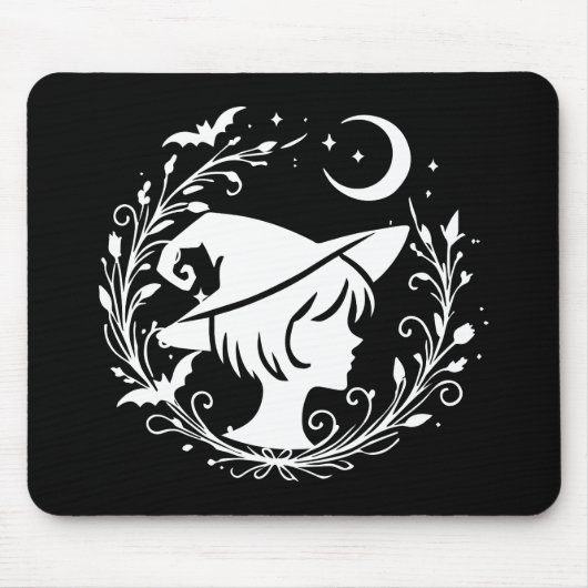 Tapis De Souris Sorcière Pixie Wiccan Magie Halloween (Devant)