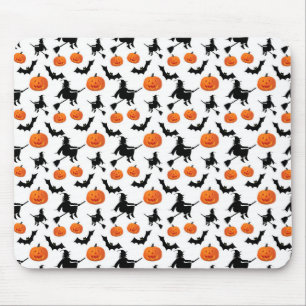 Tapis De Souris Sorcières d'Halloween, Citrouilles et chauves-sour