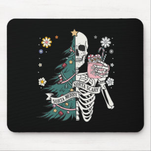 Tapis De Souris Sorta effrayant joyeux sorta noël squelette de l'a