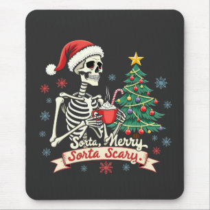 Tapis De Souris Sorta Merry Sorta Effrayant Squelette Éffrayant Sq
