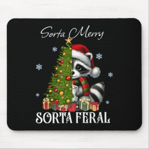 Tapis De Souris Sorta Merry Sorta Feral Raccoon Hot Cocoa Cup Chri