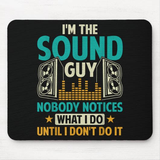 Tapis De Souris Sound Engineer Tech Husband Dad Funny Dj Disc Jock (Devant)