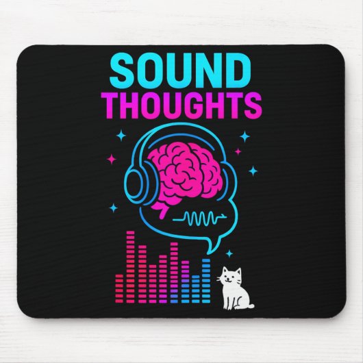 Tapis De Souris Sound Thoughts Stoic Philosophy Minimalist Slogan  (Devant)
