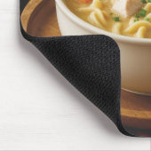 Tapis De Souris Soupe aux nouilles de poulet sur une couverture en (Coin)