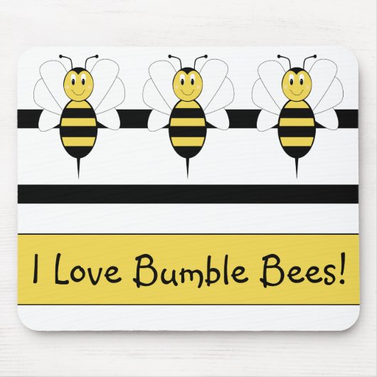 Tapis De Souris Souriant Bumble Bee Mousepad (Devant)