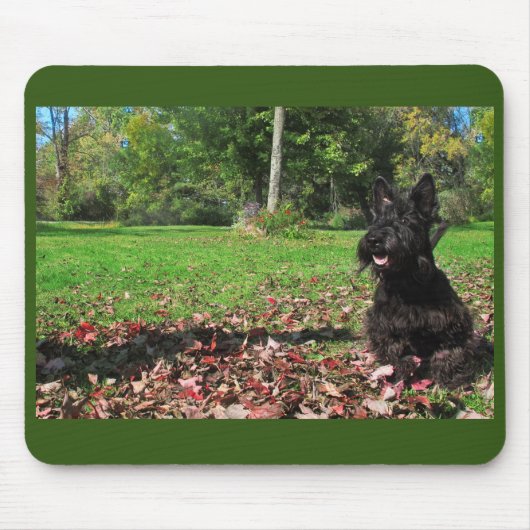 Tapis De Souris Souriant dans les feuilles (Devant)
