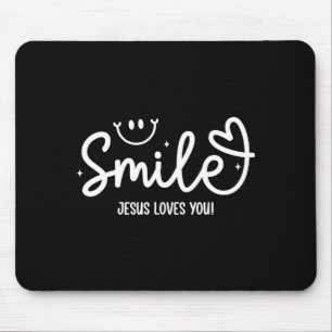 Tapis De Souris Sourire Jésus vous aime Message de foi chrétienne 