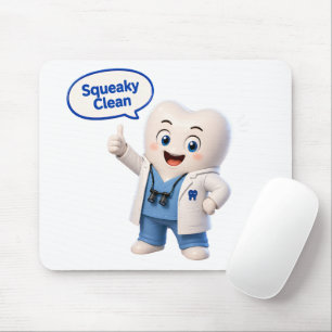 Tapis de Souris Sourire Propre Mascotte Dentaire