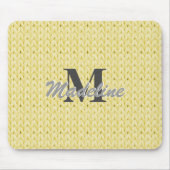 Tapis De Souris Souris à texture jaune avec monogramme (Devant)