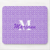 Tapis De Souris Souris à texture mauve avec monogramme (Devant)