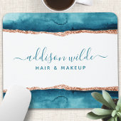 Tapis De Souris Souris Aquarelle turquoise Et Or