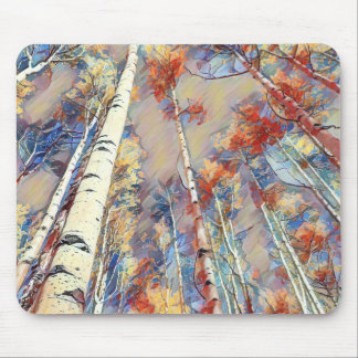 Tapis De Souris Souris avec arbres d'Aspen au Colorado