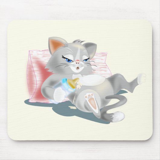 Tapis De Souris Souris avec chat bébé (Devant)