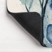 Tapis De Souris Souris avec peinture florale bleue (Coin)