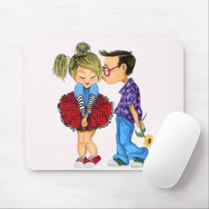 Tapis De Souris Souris avec romantique couple amour - Baiser