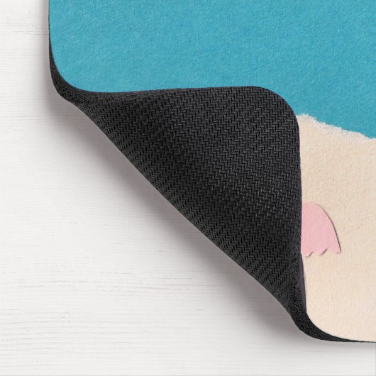 Tapis De Souris Souris avec scène de plage (Coin)