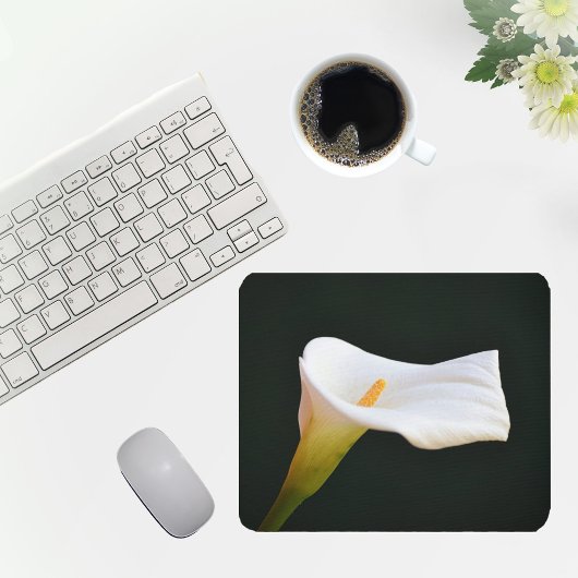 Tapis De Souris Souris Blanche Calla Lily