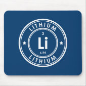Tapis De Souris Souris bleu Élément Lithium (Devant)