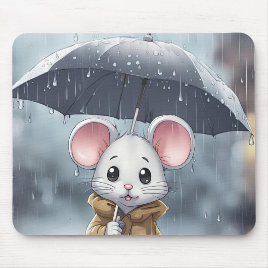 Tapis De Souris Souris Dans La Pluie (Devant)