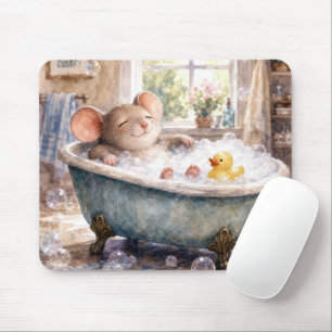 Tapis De Souris Souris dans un bain moussant