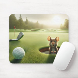 Tapis De Souris Souris Dans Un Trou De Golf