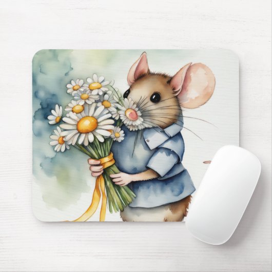 Tapis De Souris Souris D'Aquarelle Avec Bunch De Faisy (Avec souris)