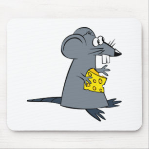 Tapis De Souris Souris de bande dessinée avec du fromage