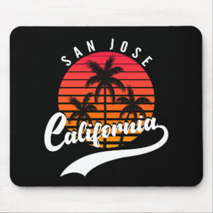 Tapis De Souris Souris de coucher de soleil rétro San Jose