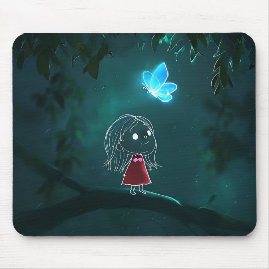 Tapis De Souris Souris de fille rêveuse (Devant)