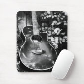 Tapis De Souris Souris de Guitare noir et blanc (Avec souris)