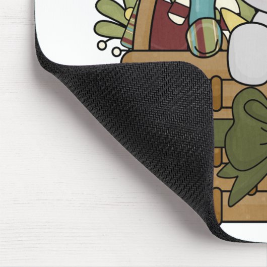 Tapis De Souris Souris de Noël dans le panier (Coin)