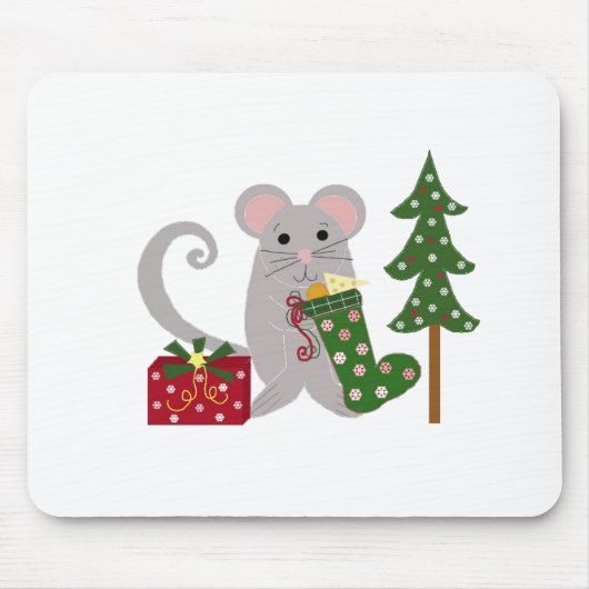 Tapis De Souris Souris de Noël festive (Devant)